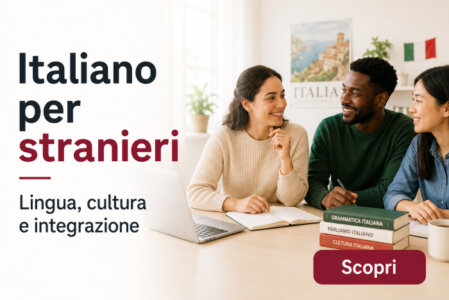 Immagine dedicata ai percorsi UniSocrates di italiano per stranieri, lingua, cultura e integrazione.