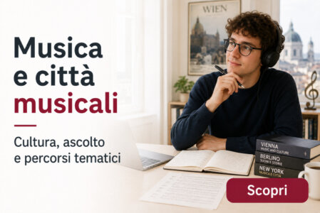 Immagine dedicata ai percorsi culturali UniSocrates su musica, ascolto e città musicali.