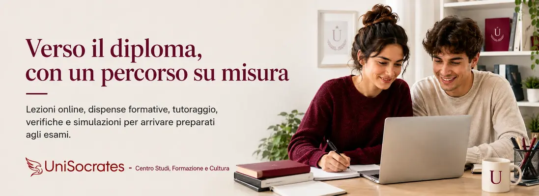 Studenti UniSocrates durante un percorso personalizzato con lezioni, tutoraggio, verifiche e simulazioni d’esame